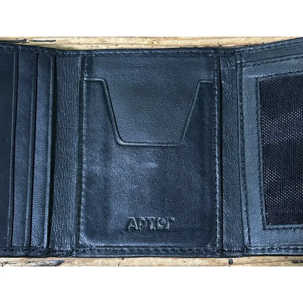 APT. 9 Men’s Black Genuine Leather Card Wallet - NEW￼